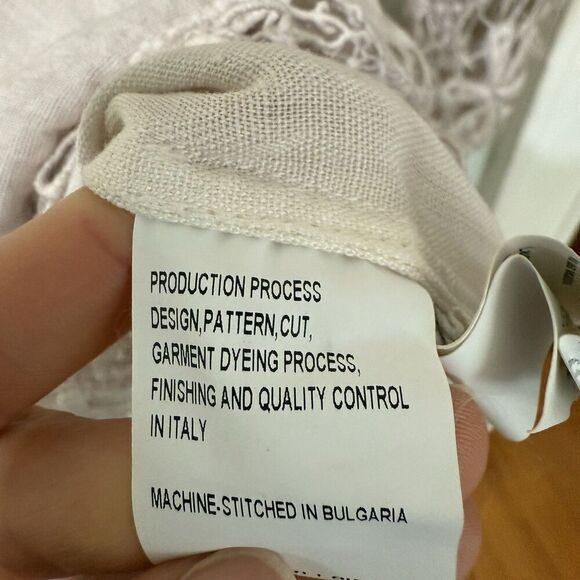 120% Lino Womens 100% Linen Beige Lace Dress Size 38 US XXS ( Fit XS) - Picture 12 of 14